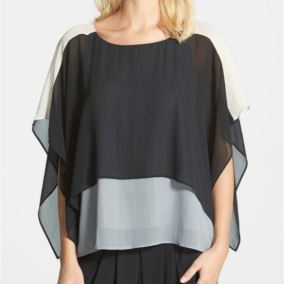 Eileen Fisher Bateau Neck Tiered Silk Top - Picture 2 of 7